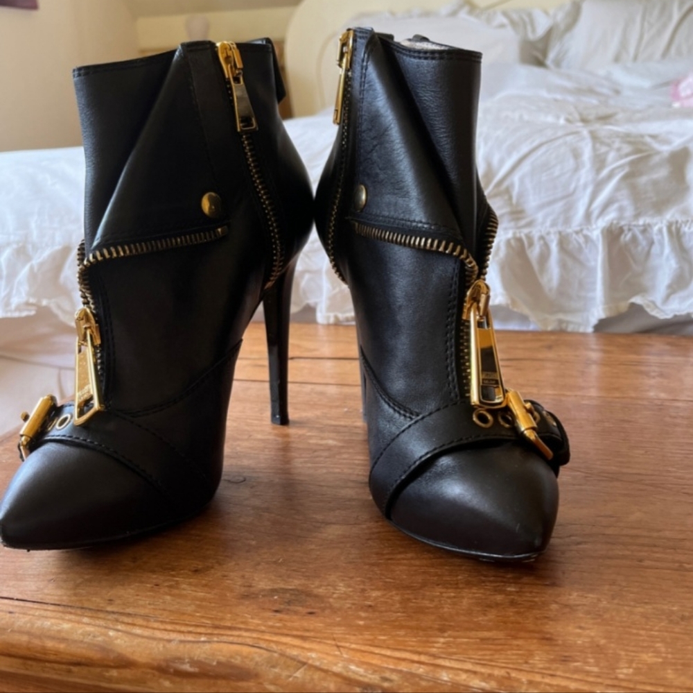 Moschino biker booties